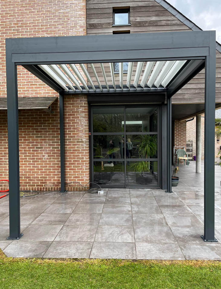 Dvm pergola bioclimatique en aluminium ral gris anthracite 7016 3