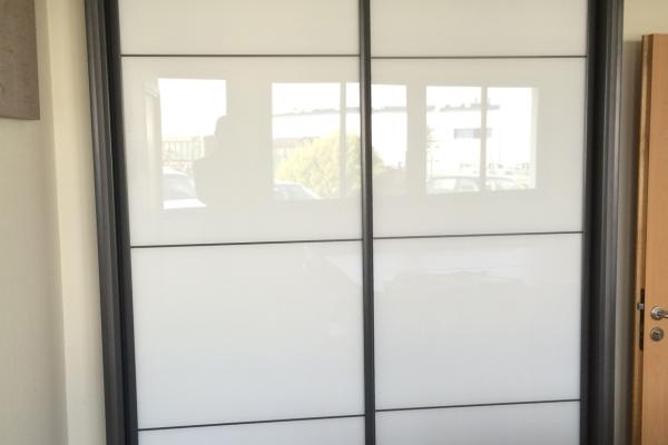 Portes placard verre laque blanc