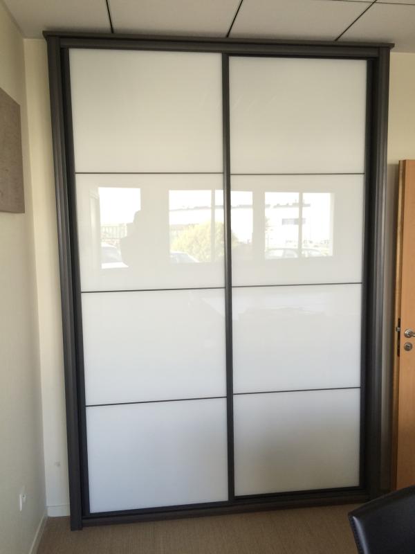 Portes placard verre laque blanc